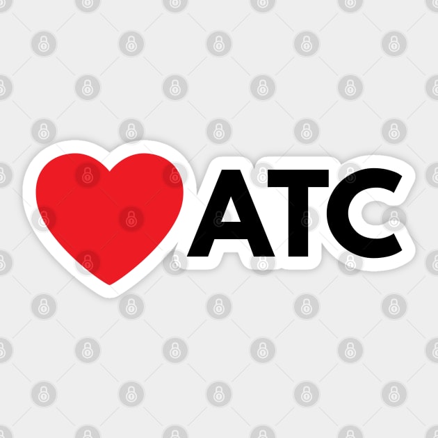 I Love ATC (Air Traffic Control) Sticker by Jetmike